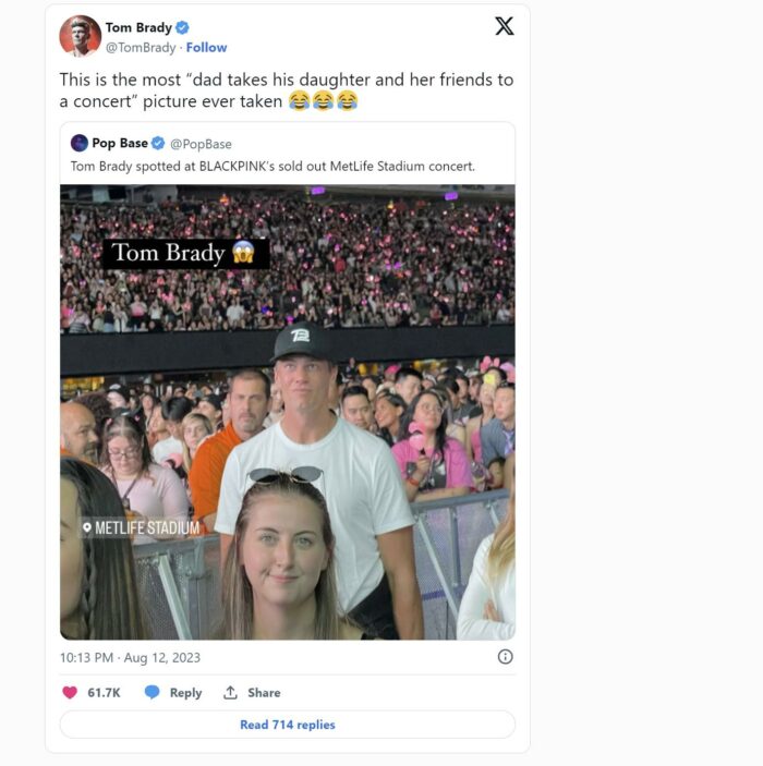 Том Брэди посетил концерт BLACKPINK и стал героем интернет-мемов