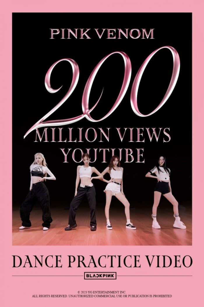 Танцевальная практика BLACKPINK к песне «Pink Venom» достигла 200 млн просмотров на YouTube