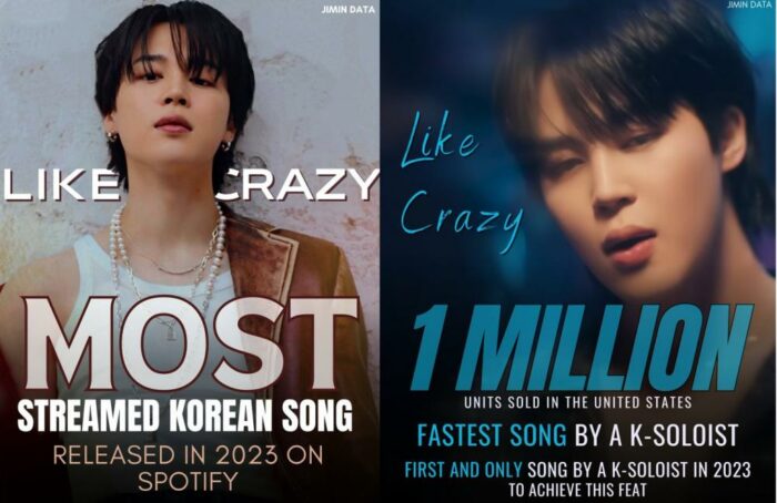 "Like Crazy" Чимина из BTS - самая продаваемая и прослушиваемая песня среди корейских исполнителей в 2023 году