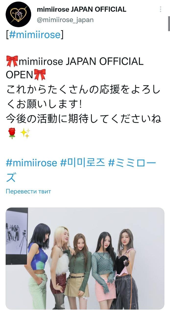 mimiirose открыли официальный японский аккаунт в Twitter