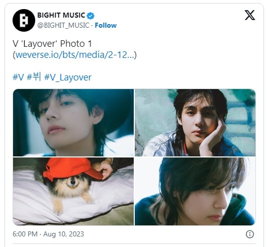 Ви из BTS продемонстрировал свою привлекательность на новых фото к альбому «Layover»