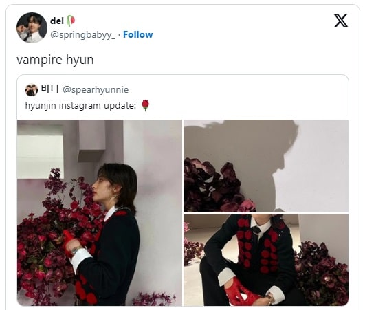 Хёнджин из Stray Kids продемонстрировал сексуальный вампирский образ на новых фото в социальной сети