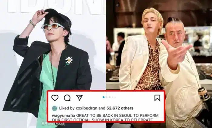 Нетизены отреагировали на лайк G-Dragon под постом Ви из BTS