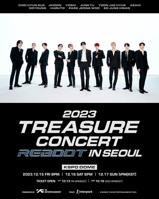 TREASURE проведут концерт «2023 TREASURE CONCERT [REBOOT] IN SEOUL» в декабре