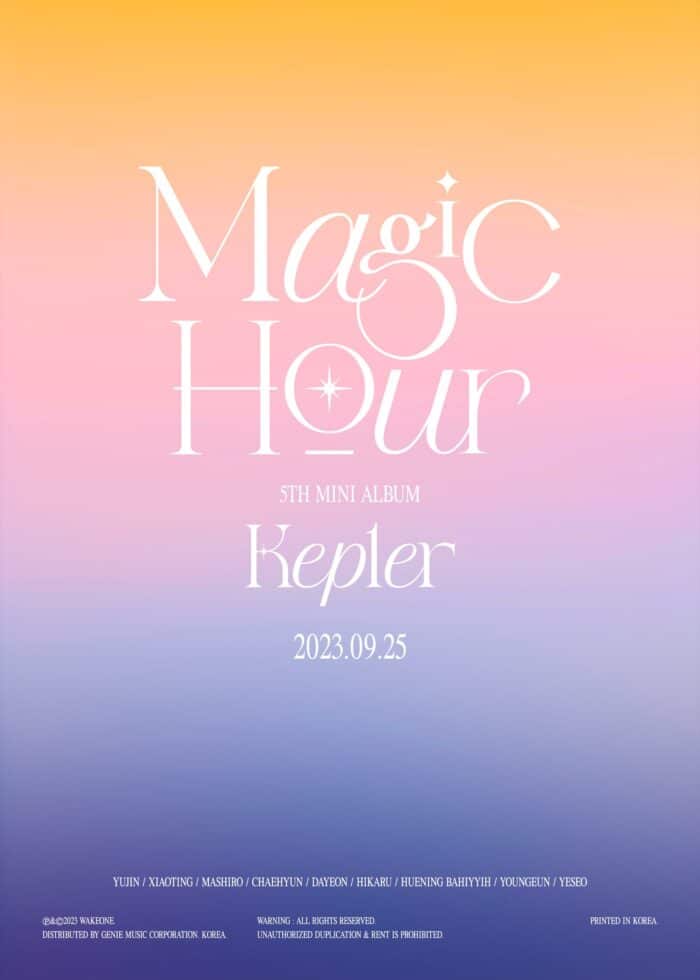 [Камбэк] Kep1er "Magic Hour": постер в честь скорого выхода альбома