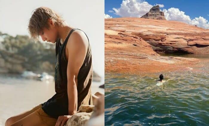 В клипе «Slow Dancing» Ви из BTS та же локация у моря, что и на новых фото Дженни из BLACKPINK?
