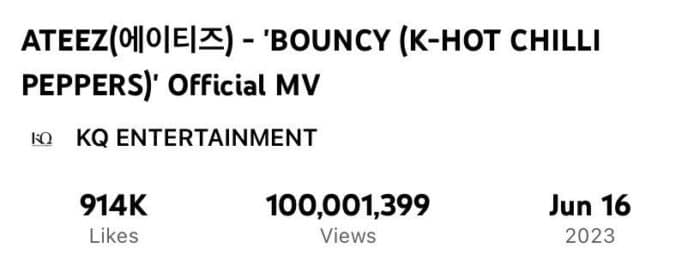 Клип ATEEZ «BOUNCY» набрал 100 млн просмотров, побив их личный рекорд