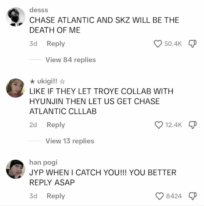 Chase Atlantic отправили Stray Kids сообщение о сотрудничестве, но им не ответили: фанаты удивлены