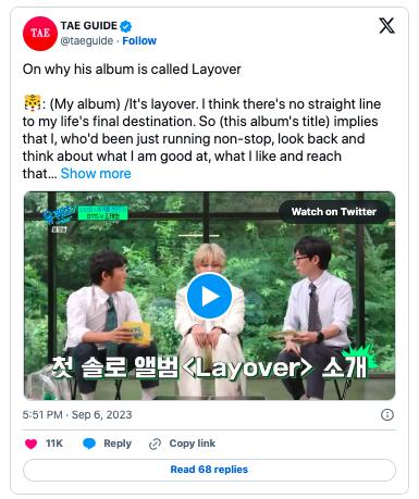 Ви из BTS поделился, что у песни "Slow Dancing" будет фристайл-хореография и рассказал о значении альбома "Layover"