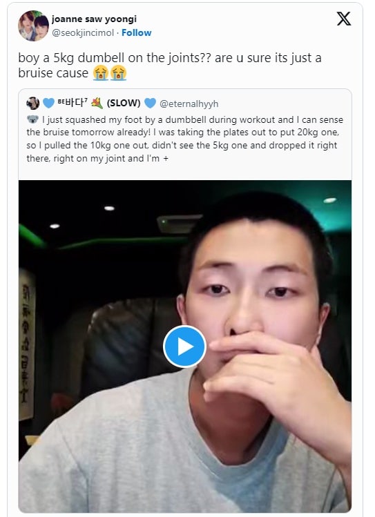 RM из BTS вернулся к своей «неуклюжей» репутации, рассказав о недавней травме