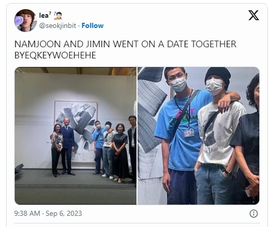 RM и Чимин из BTS вместе сходили в музей, а нетизенов рассмешили теги к их фото