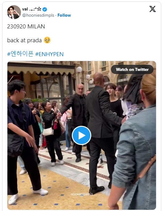 Видео с участниками ENHYPEN на улицах Милана стало вирусным