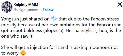 Сола из MAMAMOO призналась, что страдает от выпадения волос