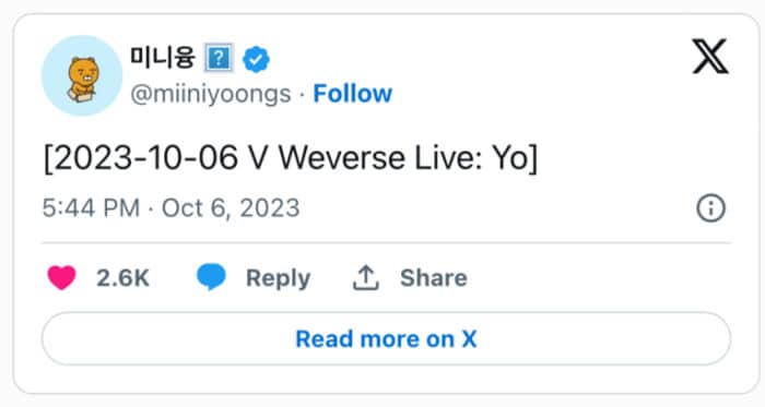 Ви из BTS наслаждается совместным с фанатами прослушиванием музыки на Weverse Live