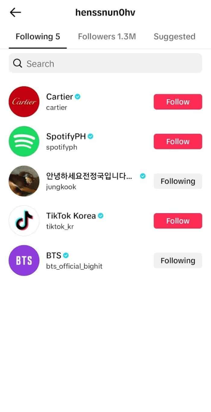 Чонгук из BTS случайно раскрыл аккаунт Ви в TikTok?