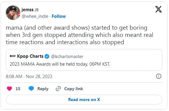 Церемония «MAMA Awards 2023» вызвала негативную реакцию у международных фанатов