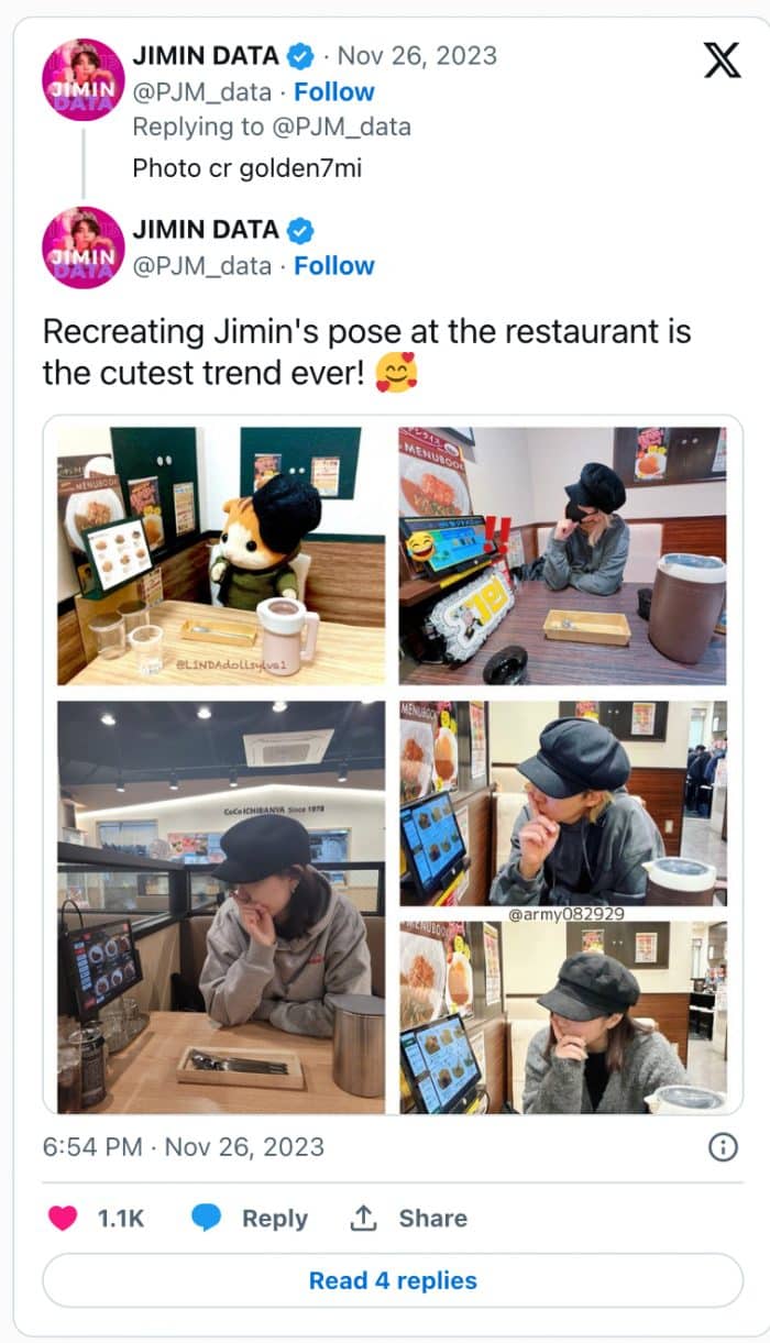 Фотографии Чимина из Японии стали причиной нового тренда среди фанатов и ажиотажа в местном кафе