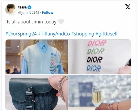 Участие Чимина из BTS в рекламной кампании Dior привело к распродаже товаров из коллекции Весна 2024 и росту цен на акции бренда
