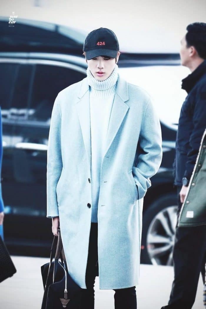 Зимний стиль Джина из BTS: модные образы для холодного сезона