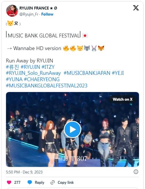 Рюджин из ITZY удивила нетизенов новым образом на «Music Bank Global Festival 2023»