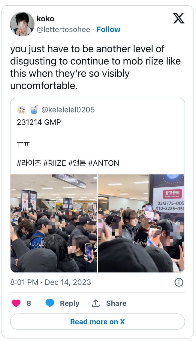 Толпа в аэропорту окружила Антона из RIIZE: айдол был заметно потрясен и почти расплакался