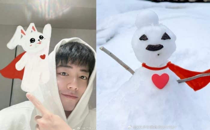 Сяо Чжань слепил снеговика