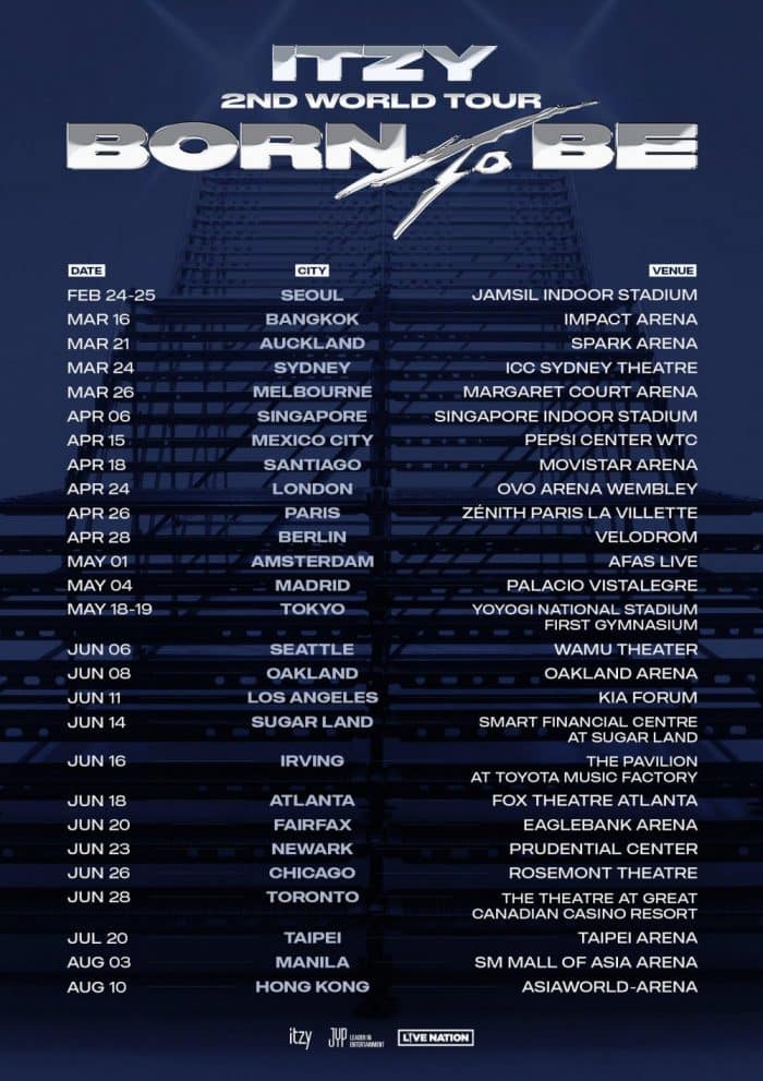 ITZY объявили даты и остановки 2-го мирового тура «Born to be»