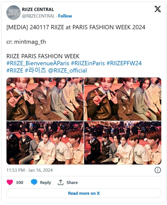 RIIZE привлекли внимание на показе Louis Vuitton во время Недели моды в Париже