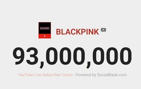 Канал BLACKPINK на YouTube стал первым каналом музыкального исполнителя, набравшим 93 миллиона подписчиков