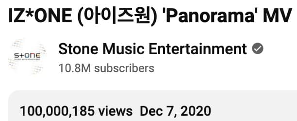 «Panorama» стал четвёртым клипом IZ*ONE, который набрал 100 миллионов просмотров