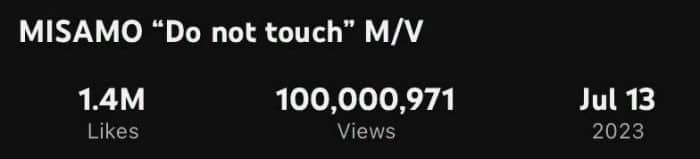 Клип саб-юнита TWICE MISAMO “Do Not Touch” набрал 100 миллионов просмотров