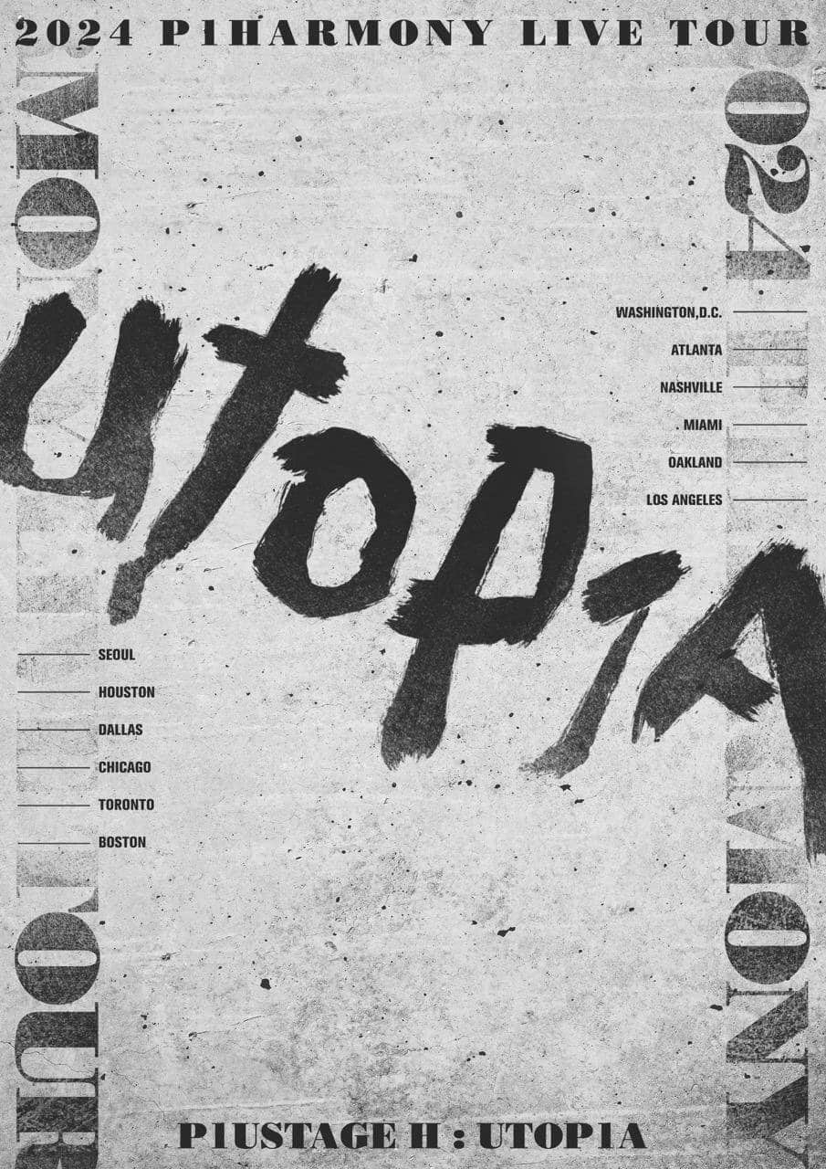 P1Harmony анонсировали тизерный постер к своему мировому туру 2024 года "P1ustage H: Utopia"