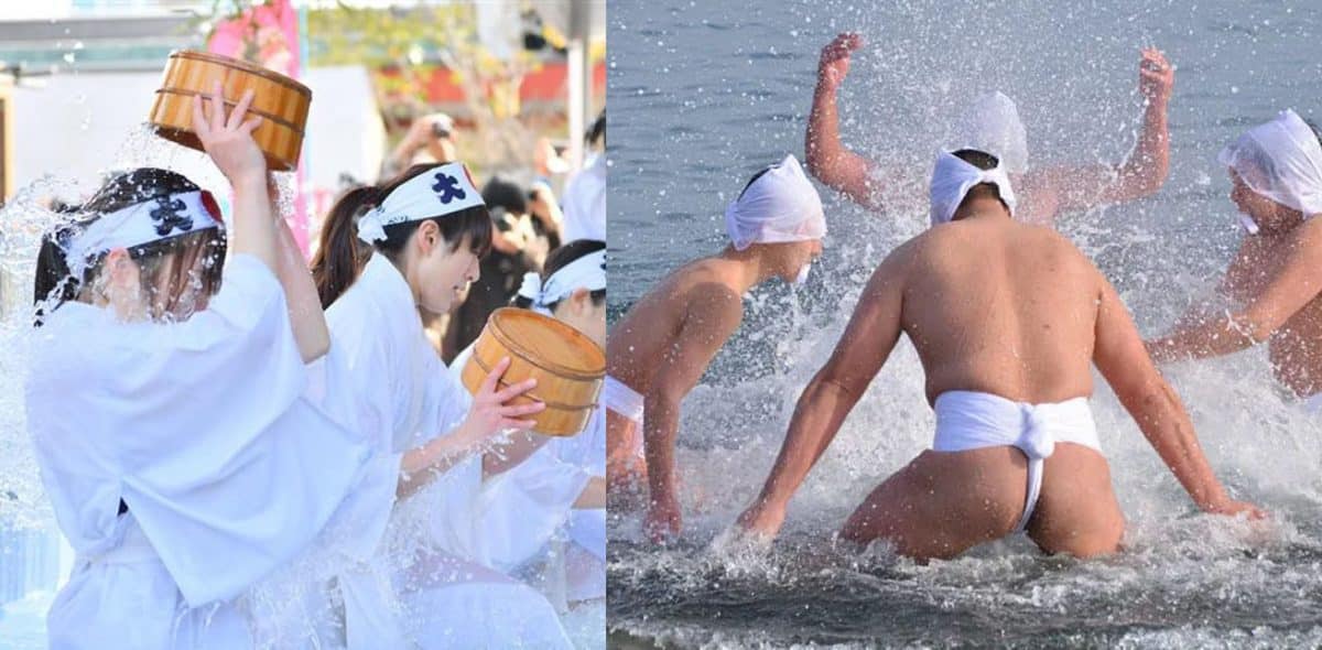 Ежегодное купание в холодной воде на острове Хоккайдо