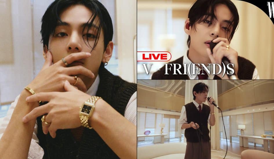 "W Korea" опубликовали живое выступление Ви из BTS с новой песней "FRI(END)S" в сотрудничестве с Cartier