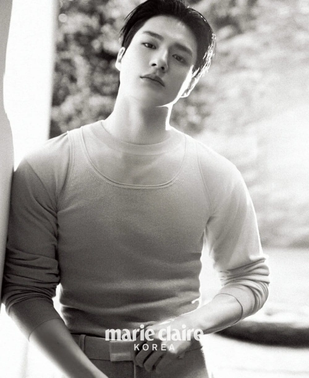 Джено из NCT раскрывает свой роковой шарм в фотосессии с Ferragamo для апрельского номера Marie Claire Korea