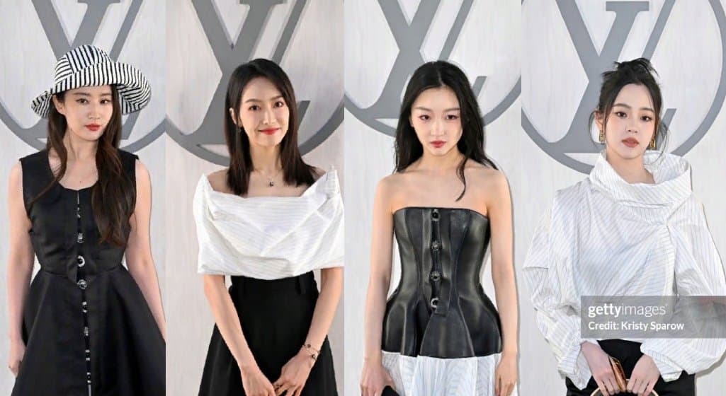 Китайские актрисы на показе Louis Vuitton в Париже