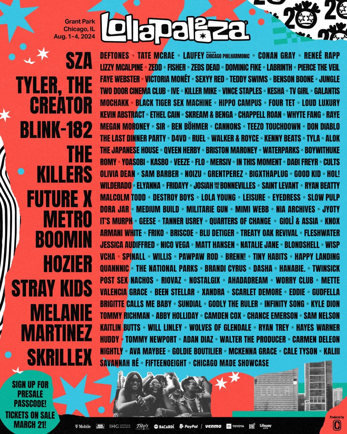 Stray Kids объявлены хедлайнерами «Lollapalooza 2024» в Чикаго + IVE и VCHA вошли в лайн-ап