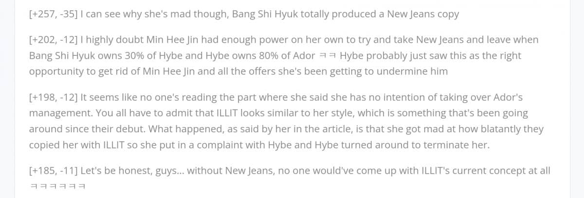 [DISQUS] Нетизены отреагировали на противостояние HYBE и Мин Хи Джин