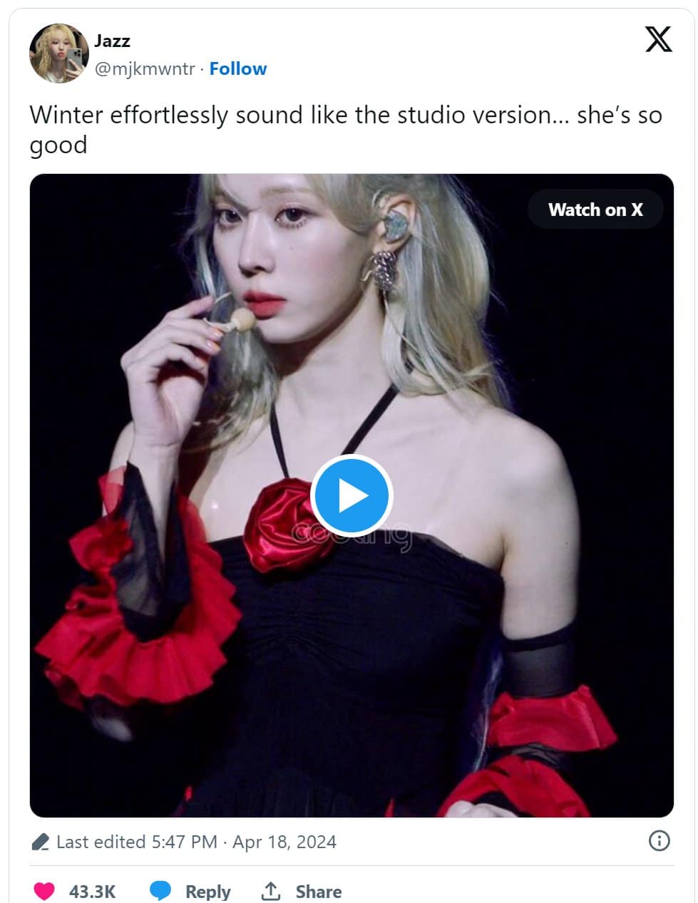"Она дар небес для К-поп индустрии!" вокалистка поет вживую так же, как в студии, и это сводит фанатов с ума