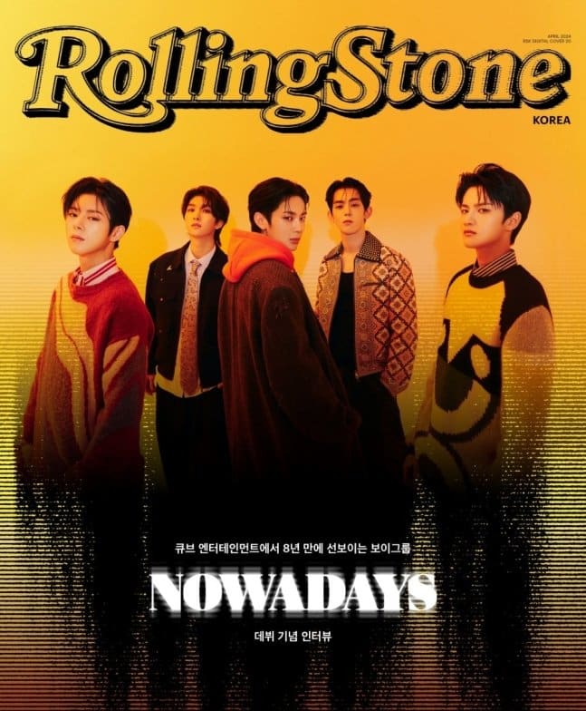 Группа-новичок Cube Entertainment NOWADAYS появилась на обложке журнала Rolling Stone Korea