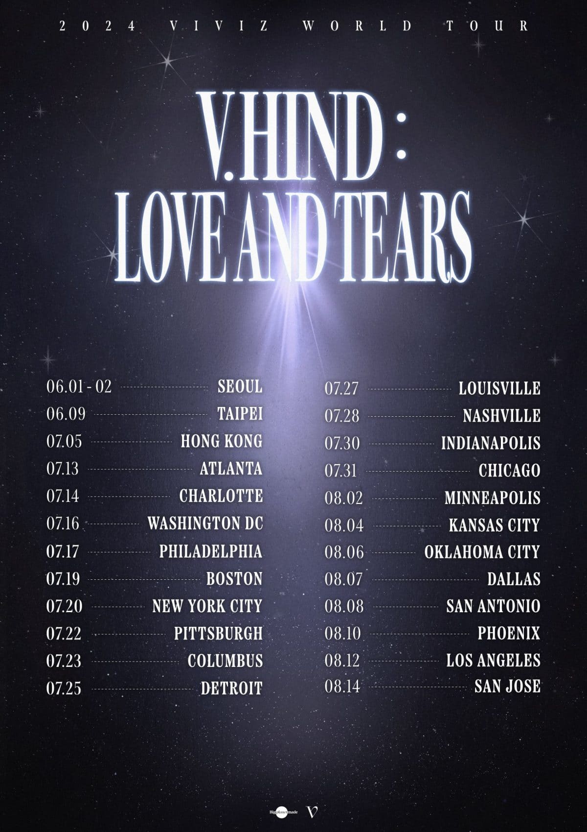 VIVIZ представили расписание своего мирового тура «V.hind: Love And Tears»